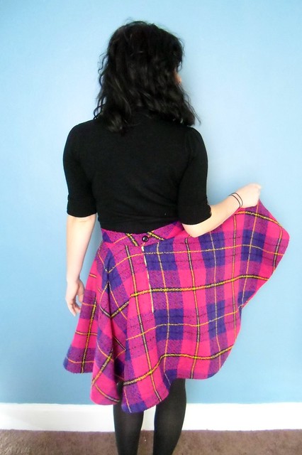 plaid circle skirt - back