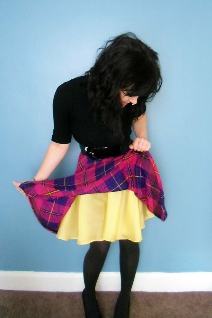 plaid circle skirt - lining!