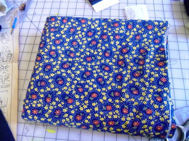 navy/yellow floral cotton/rayon