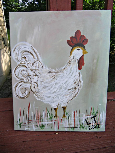 LOOK AT THE CHICKEN I PAINTED