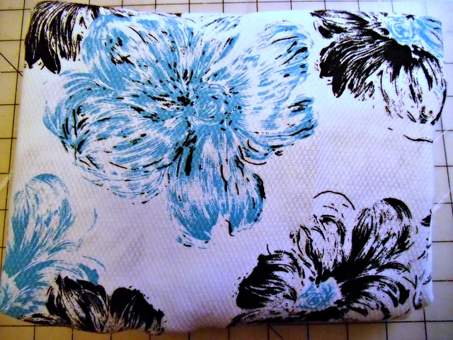 White/Black/Blue floral fabric