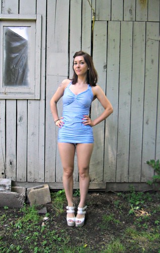 Underboob Crop Short Sleeve Bikini Set, Envya Swim