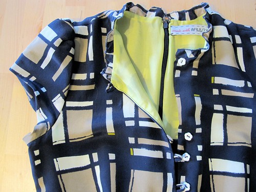 Sugar Plum dress made with Oscar de la Renta silk and ponte knit from Mood Fabrics