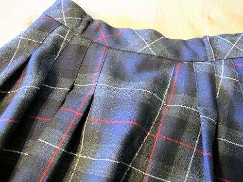 Zinnia Skirt made with plaid wool from Mood Fabrics