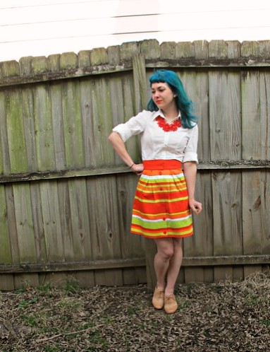 Butterick 5526 & Kelly skirt, made with Mood Fabrics