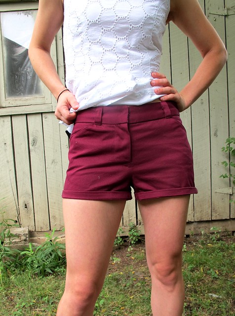 Eyelet Peplum Top & Thurlow Shorts made with Mood Fabrics