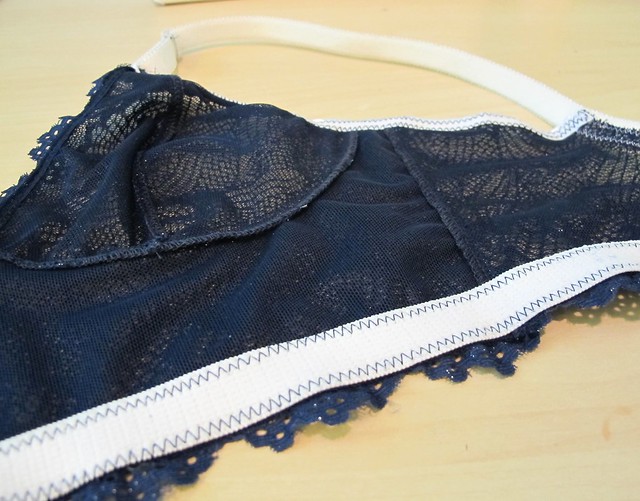 Navy Lace Watson soft bra - super artsy inside