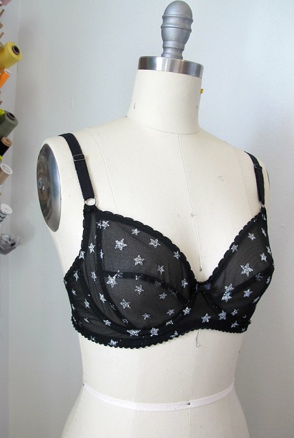 NWT Lively Women's 'Black Unlined Painted Pink Polka Dot' Bra, Size (34B) 