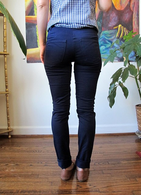 Navy Cotton twill Ginger Pants - back