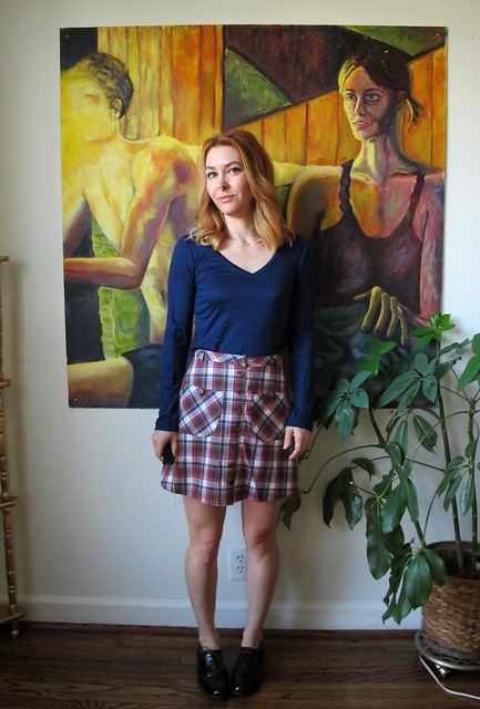 Plaid Rosari Skirt - front