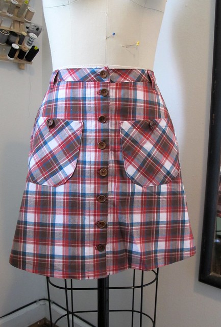 Plaid Rosari Skirt - on dressform