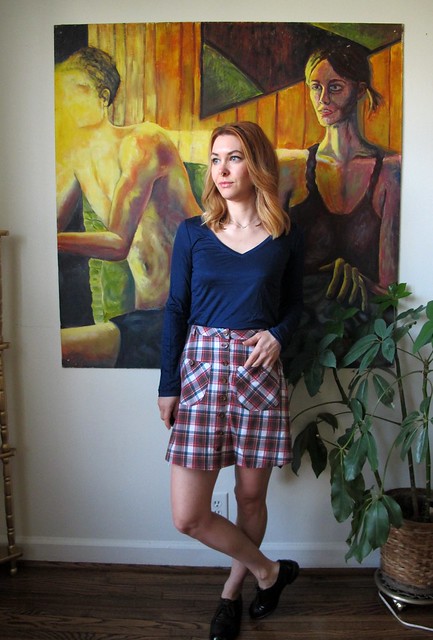 Plaid Rosari Skirt - front