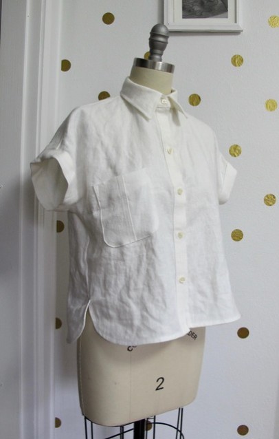 Completed: Cropped Linen Kalle Shirt | LLADYBIRD